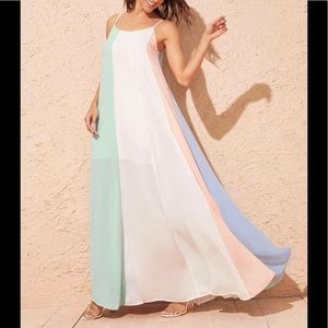 Cut And Sew Panel Swing Hem Cami Dress